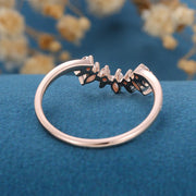 Marquise & Round Shaped Moissanite Curved Wedding Band Mapple Gems